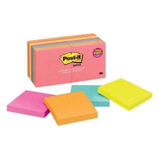 กระดาษโน๊ต 3นิ้วx3นิ้ว คละสี โพสต์-อิท 654-14AN Note pad 3 inch x3 inch, assorted colors, Post-It 654-14AN