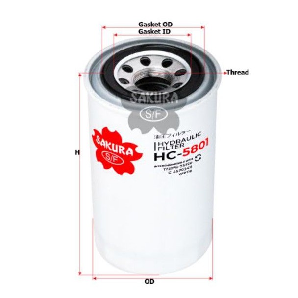 CATERPILLAR กรองน้ํามันไฮดรอลิค รหัส HC-5801 09357-521 P551348 HF35018 SFH2411 WP110 BT305 937520 FH