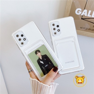 เคสโทรศัพท์มือถือ ซิลิโคนนุ่ม ใส พร้อมช่องใส่บัตร สําหรับ Samsung Galaxy A23 A73 A03 Core A53 A33 A13 A90 A82 A22 A52 A52S A72 M32 F42 A71 A51 5G 4G A03S