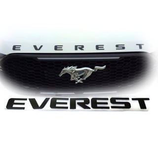 โลโก้ติดฝากระโปรงหน้า FORD EVEREST 2015-2017 รุ่นตัวอักษรสี ดำด้าน คุณภาพ ABS