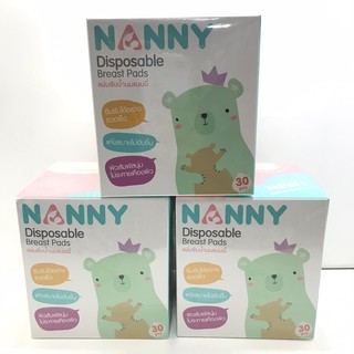 Nanny แผ่นซับน้ำนม 30 ชิ้น - Nanny Disposable Breast Pads ( แพ็ค 3 กล่อง )