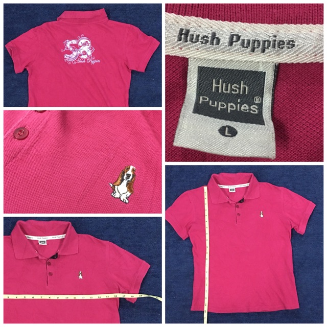 เสื้อโปโลมือสอง ไซส์ สำหรับเด็ก สีชมพู ยี่ห้อ Hush Puppies