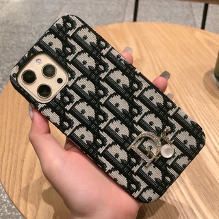 เคส iphone 14【ขายส่ง】เคสโทรศัพท์มือถือ ลายโลโก้เพชร ประดับมุก สําหรับ iphone 14 13 pro max 12 pro max 11