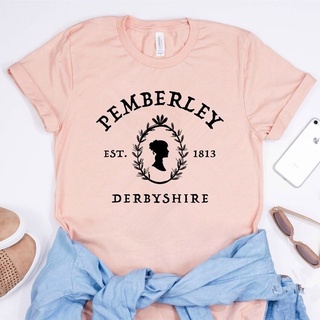 เสื้อยืดเสื้อท็อปสไตล์วินเทจ Pride and Prejudice Pemberley