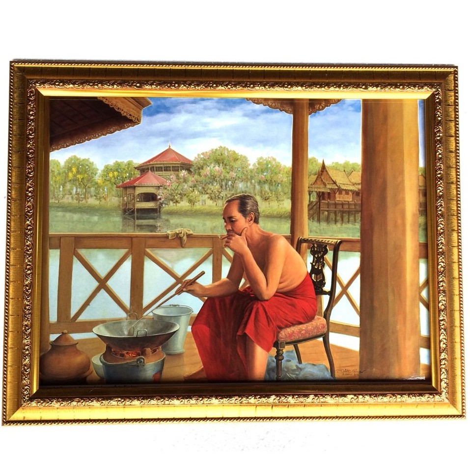 กรอบรูปรัชกาลที่5 ทรงประกอบอาหาร ขนาด 18*23นิ้วขนาด 18*23นิ้ว งานขึ้นบ้านใหม่. งานเกษียณ