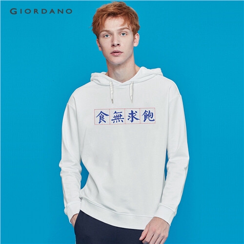 GIORDANO MEN Prined long-sleeve hoodie 91099680