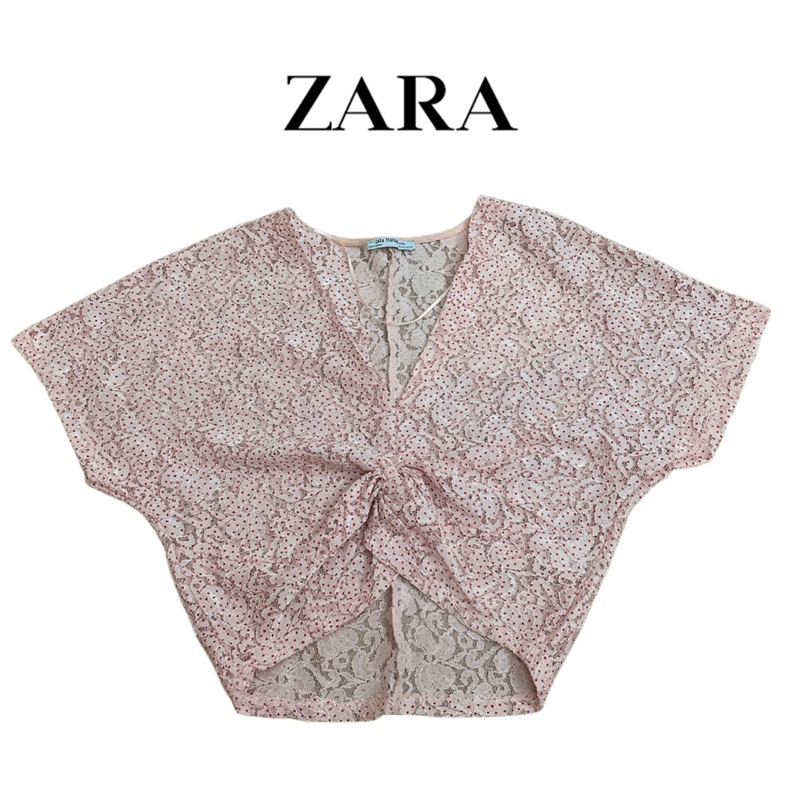 used เสื้อครอป ลูกไม้ ZARA สภาดี size s ของแท้