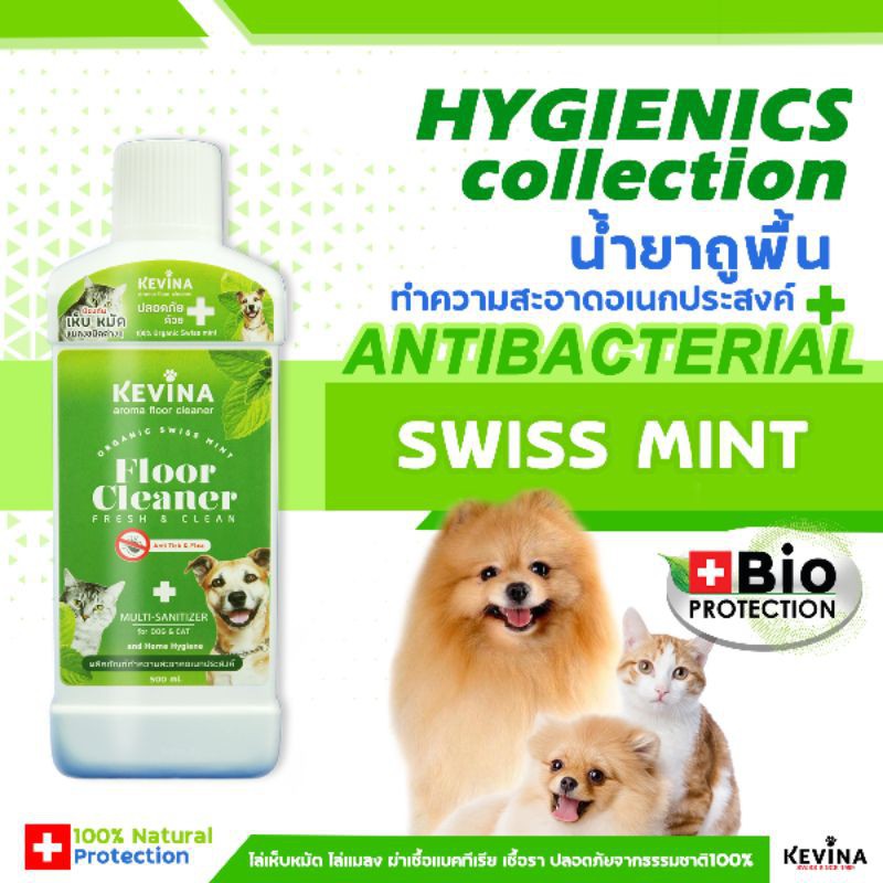 ✢✼น้ำยาถูพื้น&ทำความสะอาดอเนกประสงค์ Kevina Floor Cleaner สูตร Swiss Mint กำจัดคราบและกลิ่น ไล่เห็บห