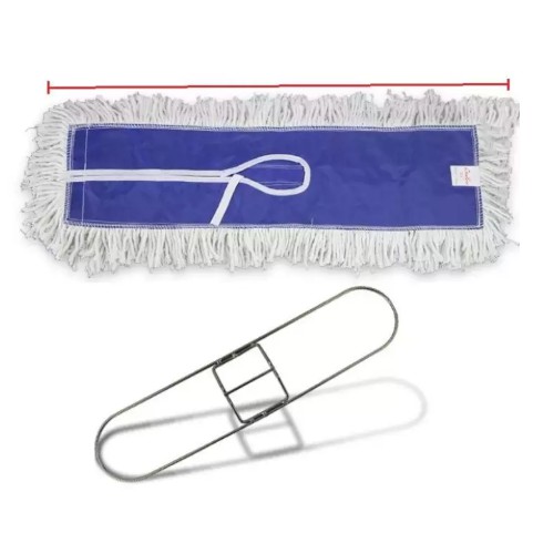 ไม้ม็อบดันฝุ่น ด้ามสแตนเลส  ขนาด 16 นิ้ว (สีฟ้า/สีขาว)+ อะไหล่ผ้าม็อบดันฝุ่น ขนาด 16 นิ้ว 24 นิ้ว