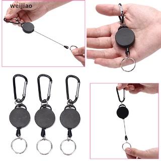 wei Black Retractable Key Chain Reel Steel Cord Recoil Belt Key Ring Badge Holder ie