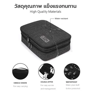 【พร้อมส่ง】กระเป๋าจัดระเบียบอุปกรณ์อิเล็กทรอนิกส์ 2ชั้น กระเป๋าอุปกรณ์มือถือ สายชาร์จ แบตสำรอง HDD เมาส์