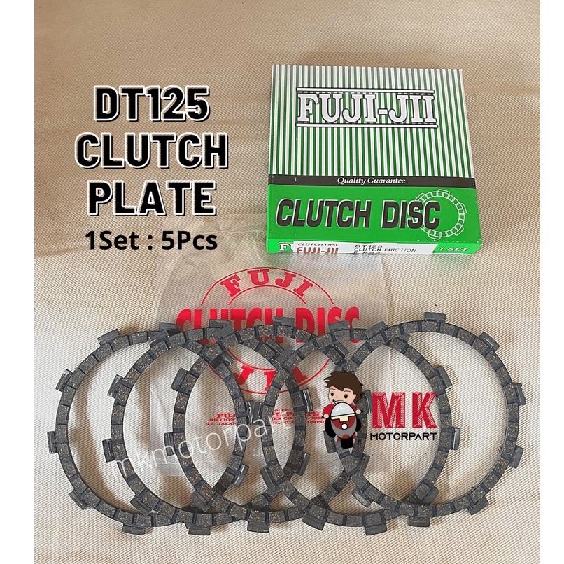 (ชุด) Yamaha DT125 Enduro 2A6 4F2 3J0 CLUTCH PLATE (5 ชิ้น) คลัตช์หนัง - ผลิตในไต้หวัน -