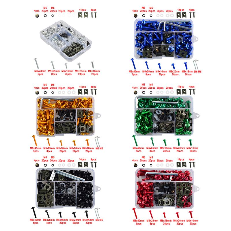 Ci 177 ชิ้น Fairing Bolt ชุด CNC โลหะผสม M5 M6 ตัวยึดเหมาะสําหรับ Aprilia สําหรับ fo