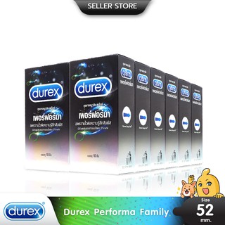 Durex Performa Pack ถุงยางอนามัย มีสารชะลอการหลั่ง ขนาด 52.5 มม. บรรจุ 12 กล่อง (120 ชิ้น)