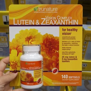 Trunature Lutein Exp.02/28 วิตามินบำรุงสายตา & zeaxanthin 140 softgels สำหรับผู้ที่ใช้สายตาโดยเฉพาะ
