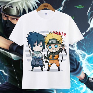 เสื้อยืดขายร้อน⚔เสื้อยืดแขนสั้นสีขาวลายจากการ์ตูนเรื่อง Naruto🔥S-3XL