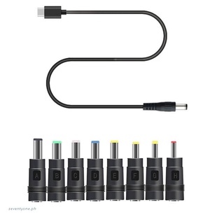 Seve 8in1 สายชาร์จพาวเวอร์ซัพพลาย USB C PD 65W เป็น 12V 3.5 4.0 4.8 5.5 มม.