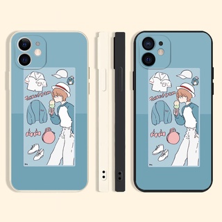 Outfit เคสไอโฟน เคส iPhone 7 8 plus se2020 12 11 pro 8พลัส เคส 13 pro max Xr Xs X max สาว anime pattern cover นิ่ม