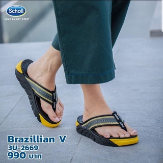 พร้อมส่ง❤ รองเท้าแตะหูคีบ Scholl รุ่น 3U-2669 สีเหลือง ไซส์7-8