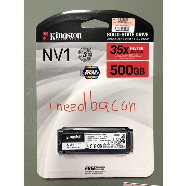 Kingston NV1 ssd m.2  nvme 500gb มือสอง