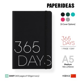 Paperideas Premium "365 Days" Perpetual Daily Diary - ไดอารีรายวันชนิดเติมวันที่ได้เอง