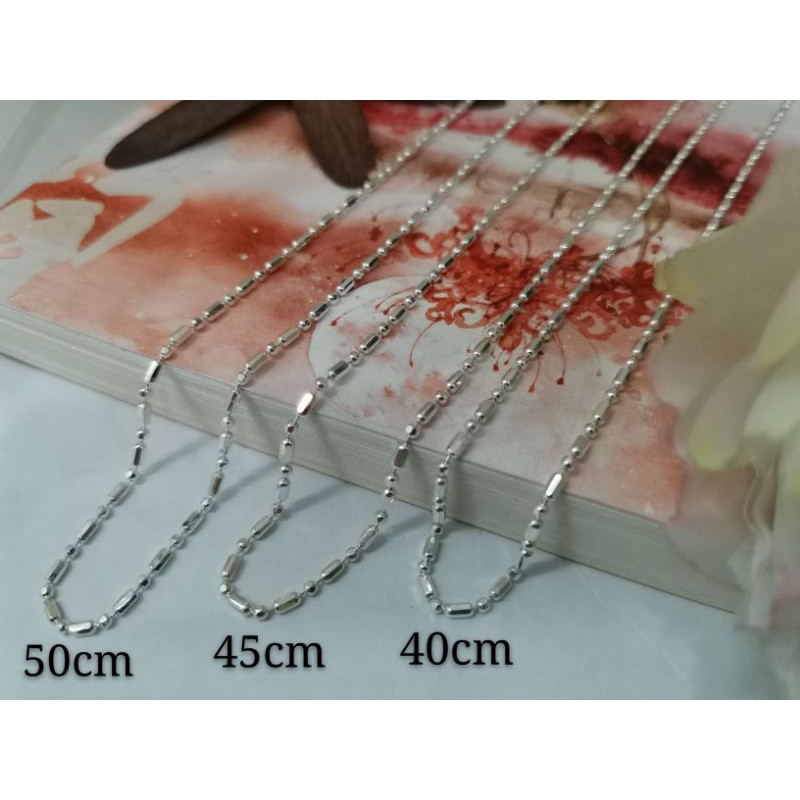 สร้อยคอ 925 Pure Silver Hot Dog 2.0 L40cm, 45cm, 50cm. 925纯银Hot Dog 2.0 สร้อยคอ