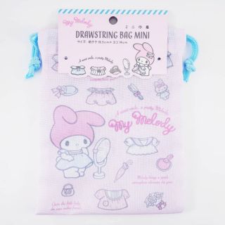 (พร้อมส่ง) Mini Drawstring Bag ถุงหูรูดไซส์มินิ ลาย Sanrio - My Melody มายเมโลดี้ l แท้ 🇯🇵