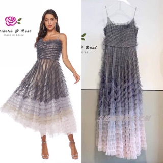 Maxi dress แม็กซี่เดรสตัวยาวสายเดี่ยว เดรสออกงานเรียบหรู