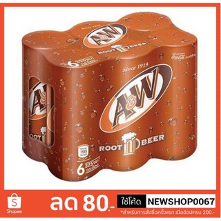 น้ำอัดลม รูทเบียร์ เอแอนด์ดับบลิว ขนาด 325ml/กระป๋อง แพ็คละ6กระป๋อง+++A&amp;W Can 325ml/can+++