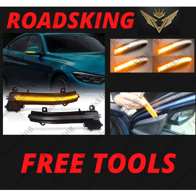 BMW F30 กระจกมองข้างวิ่ง LED หลอดไฟ DRL สัญญาณกลางวัน