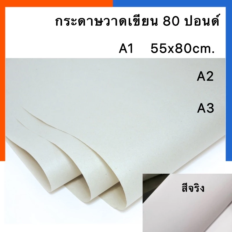 กระดาษวาดภาพ 80 ปอนด์ ขนาด A1/A2/A3 แพค 5 แผ่น และ 10แผ่น กระดาษวาดเขียน ศิลปะ กระดาษปอนด์ วาดเขียน สเก็ต US.Station