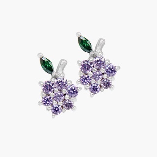 Moress Grape Earrings ต่างหูเงินแท้ประดับ CZ