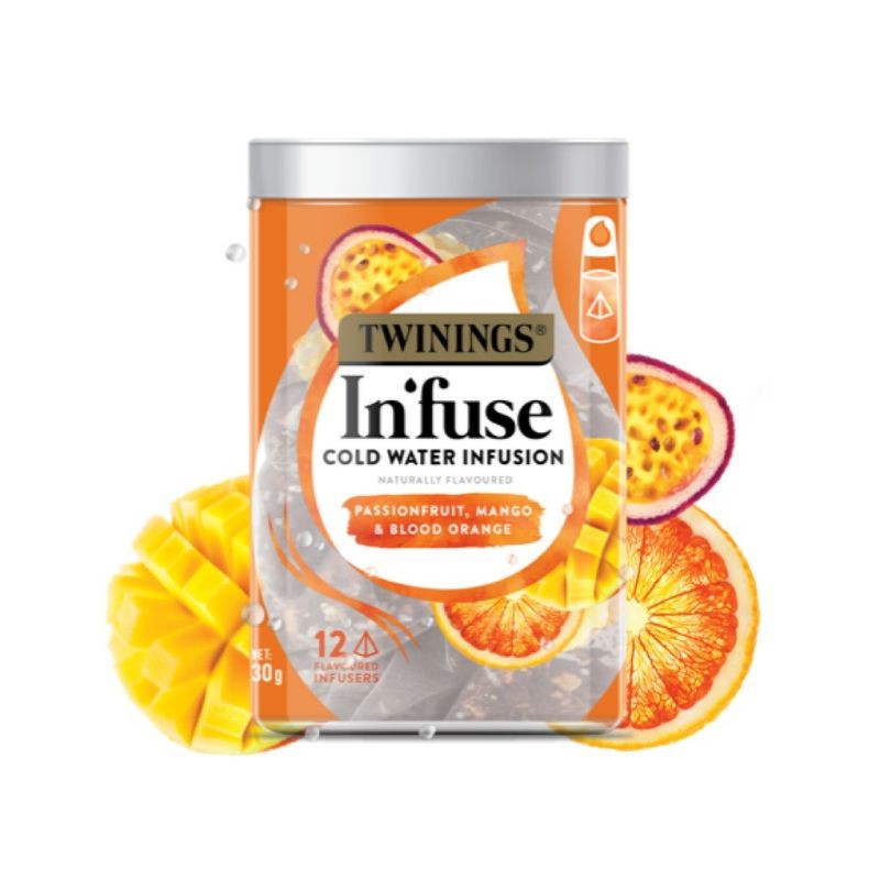 Work From Home PROMOTION ส่งฟรีชาทไวนิ่งส์ ชงได้ในน้ำเย็น Twinings Infuse Cold Water Infusion 30g. เสาวรส+มะม่วง+ส้ม เก็บเงินปลายทาง