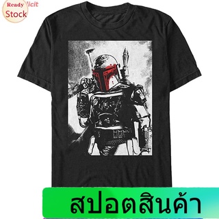 เสื้อยืดลำลอง Star Wars Mens Bubba Fett Graphic T-Shirt Short sleeve T-shirts