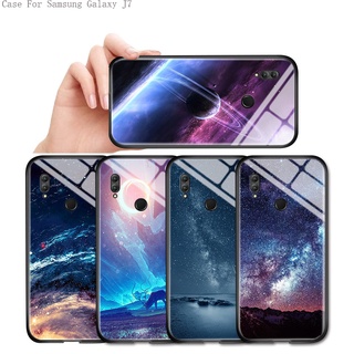 Compatible With Samsung Galaxy J8 J7 2015 2016 2017 2018 Pro Core Prime Plus J710 J730 เคสซัมซุง สำหรับ Case Fantasy Space Aurora Moon Starry Elk เคส เคสโทรศัพท์ เคสมือถือ