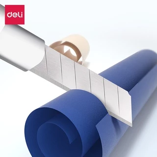 Deli ใบมีดคัตเตอร์ ใบมีดคัตเตอร์เล็ก ใบมีด 9มม. / 18 มม. 45 องศา 10ใบ/หลอด ใบมีดเหล็กอย่างดี คัตเตอร์ Cutter Blade