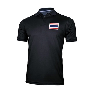 สกรีนเสื้อ 77DESIGN เสื้อคอปกดำ THAILAND ชายหญิงใส่ได้