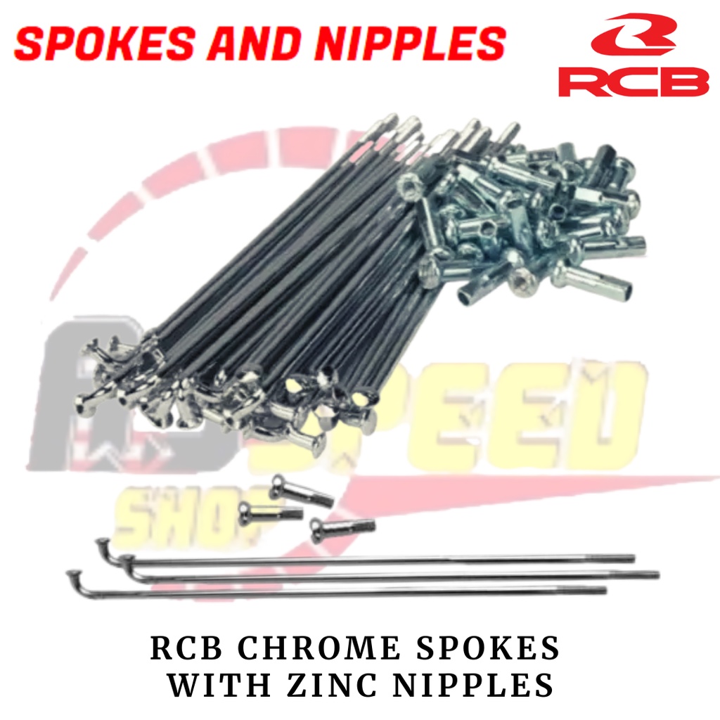 Racing Boy RCB Spokes Chrome สังกะสีหัวนมขนาด 89 151 180 / RCB Chrome Spokes พร้อมจุกนมสังกะสี Unive