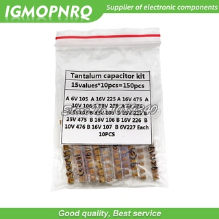 ชุดตัวเก็บประจุแทนทาลัม 15 ค่า SMD 1UF-220uf A/B 1UF 2.2UF 4.7UF 10UF 47UF