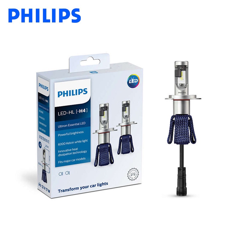 Philips LED H4 H7 9003 Ultinon Essential LED Car Hi/lo Beam 6000K Bright White Light Auto Headlight H8 H11 H16 9005 9006