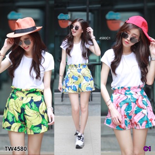 TwinsShopVip💗พร้อมส่ง TW4580 set ลายกล้วยขาสั้น set banana pattern short leg