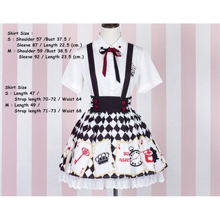 DC6102-081 เซ็ทเสื้อพร้อมกระโปรงโลลิต้าลายไพ่น่ารัก(เสื้อพร้อมกระโปรง)