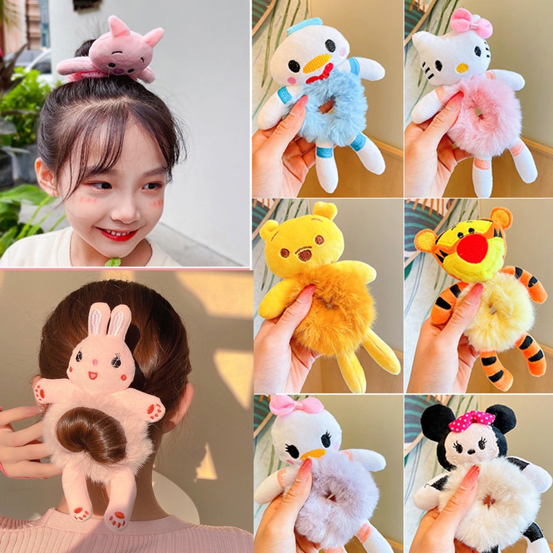 ใหม่ ยางมัดผมหางม้า ยืดหยุ่น ลายการ์ตูนสัตว์น่ารัก สไตล์เกาหลี สําหรับผู้หญิง