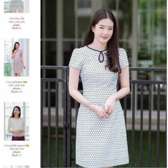 White dress polka dot