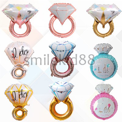 ✅พร้อมส่ง✅️ ลูกโป่งฟอยล์ แต่งงาน  แหวน สละโสด ความรัก️+mini size