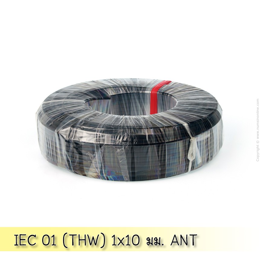 สาย IEC 01 (THW) 1x10 มม. ANT ดำ | เขียวแถบเหลือง