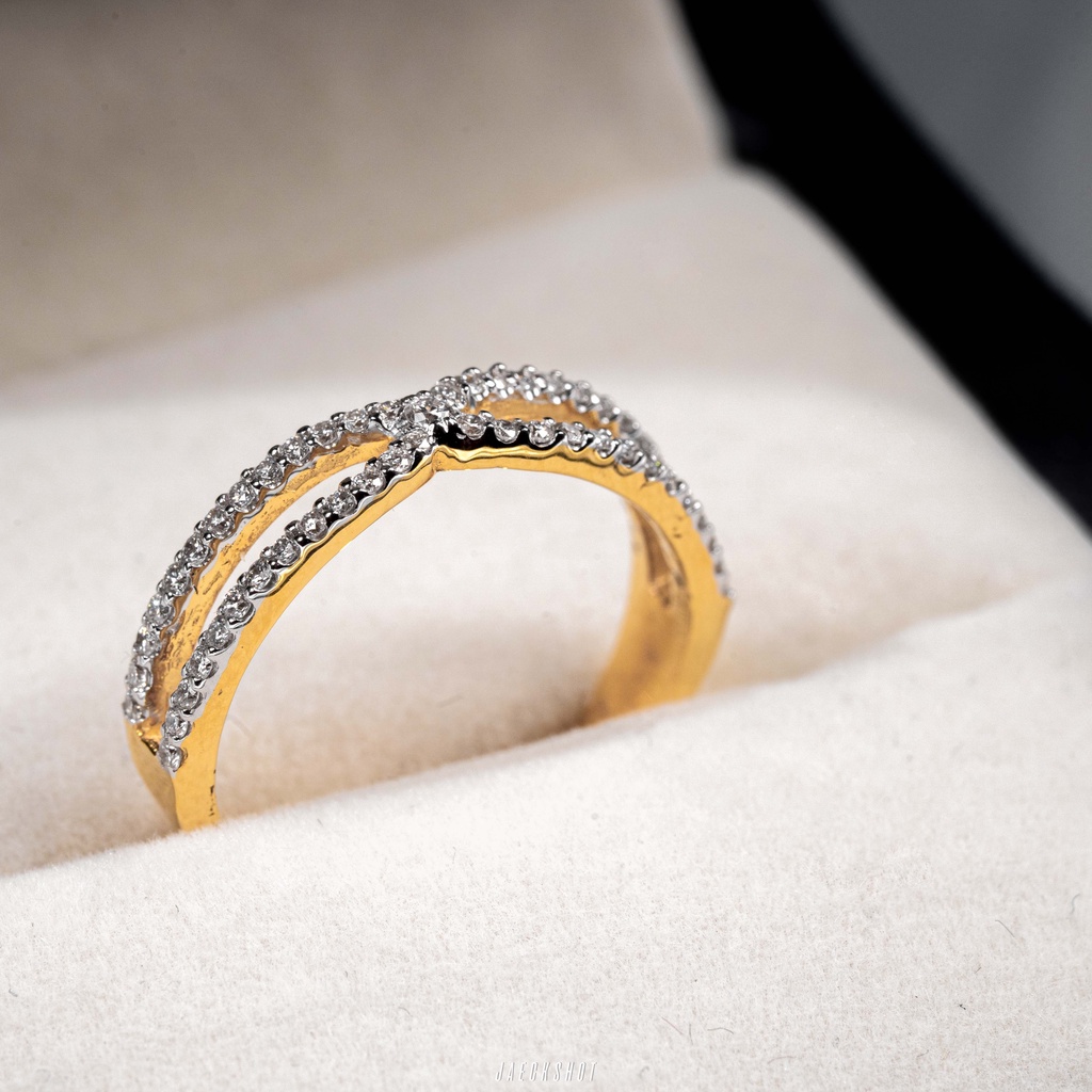 JB13 - JB Jewelry แหวนเพชรแท้เบลเยี่ยม 9K , 18K ทอง 90 พร้อมใบเซอร์จากสถาบันอัญมณีรับรอง  เพชรแท้เบลเยี่ยมคัท น้ำ99