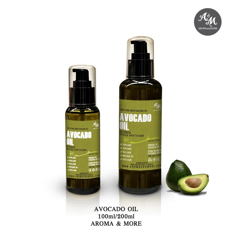 Avocado Oil,Refined น้ำมันอโวคาโด บริสุทธิ์ รีไฟน์-USA มีวิตามินที่ช่วยฟื้นฟูผิวคล้ำเสียCosmetic Grade 100/200/1000ML