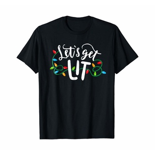 เสื้อยืด ลายคริสต์มาส Lets Get Lit Christmas S1374 แฟชั่นฤดูร้อน สําหรับผู้ชาย ผู้หญิง 2020สามารถปรับแต่งได้