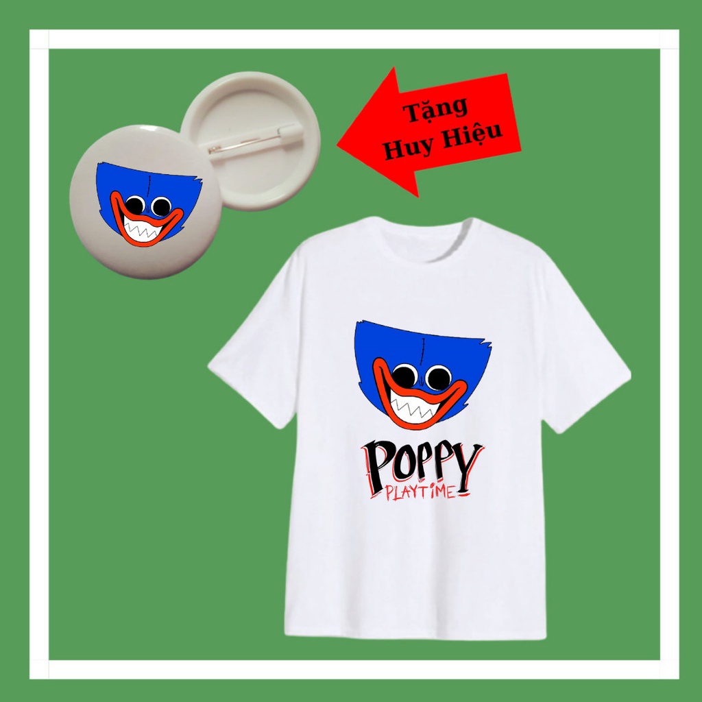 เสื้อยืด Poppy Playtime Huggy Wuggy ทุกสีสําหรับเด็กชายและเด็กหญิง - ป้าย Huggy Wuggy